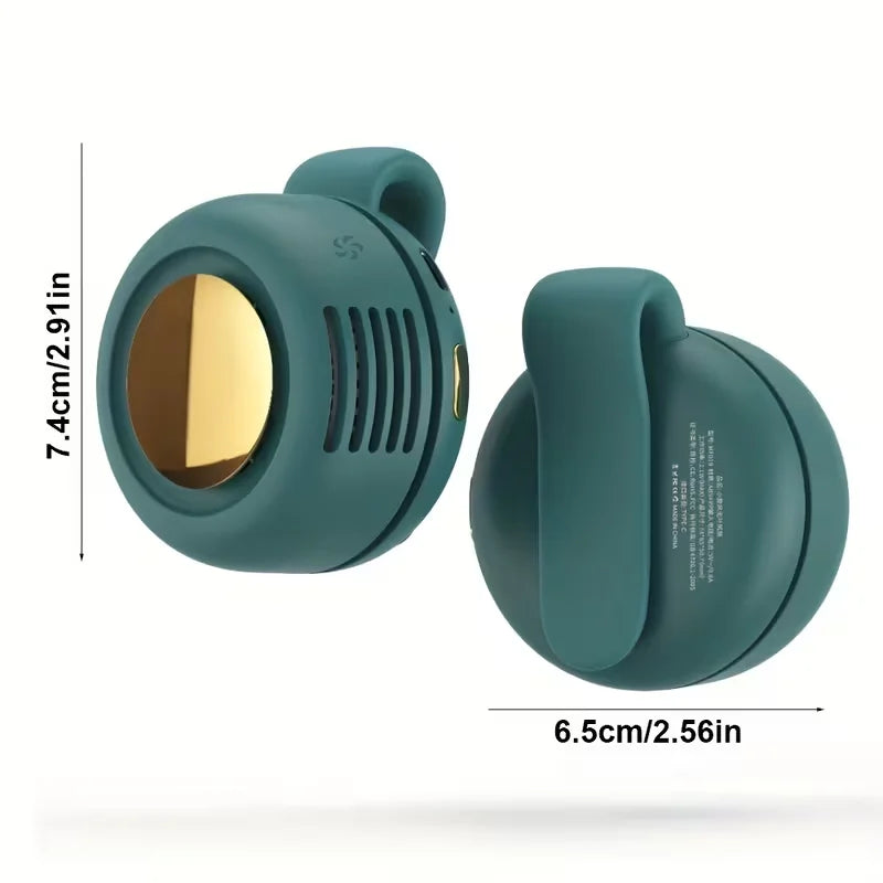 360°Rotating Neck Fan Portable Clip On Mini Fan USB Rechargeable Wearable Cooling Fan Low Noise Hands Free Small Fan